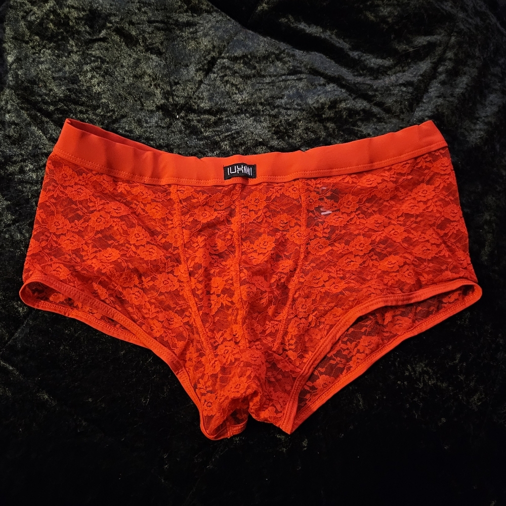 Red lace panties - small/medium